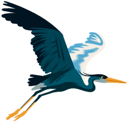 Flying heron
