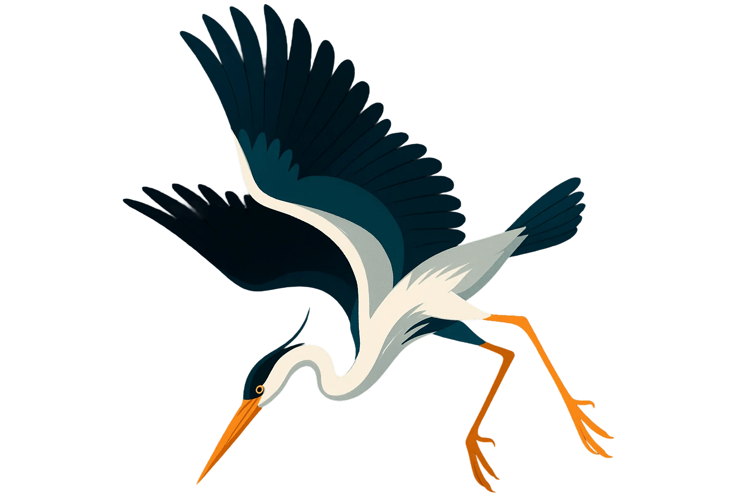 Heron diving